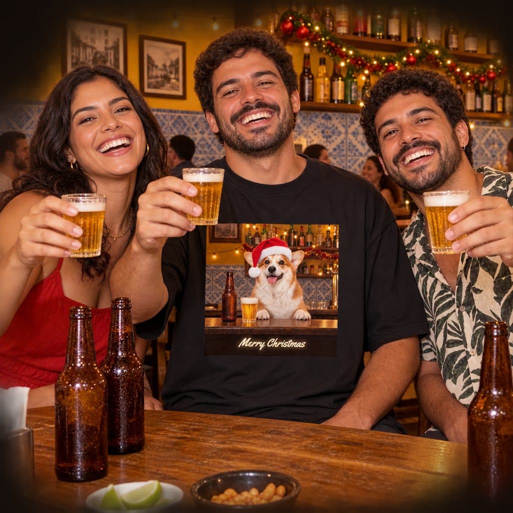 Amigos com a camiseta do boteco, foto 2 de 7