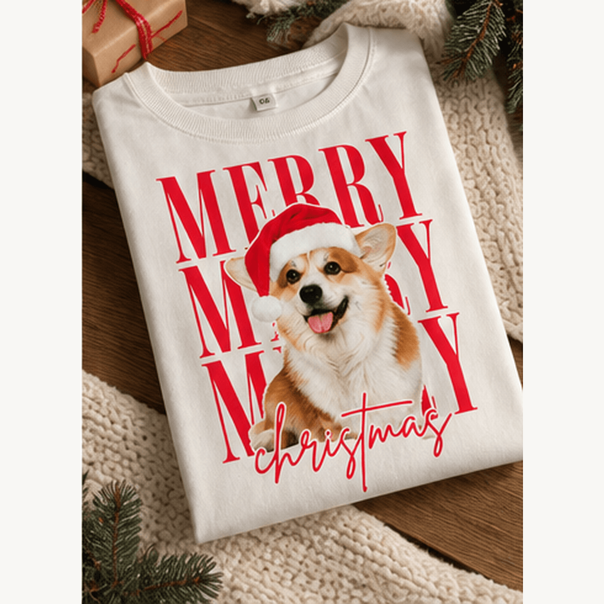 Camiseta de Natal dobrada, foto 3 de 7