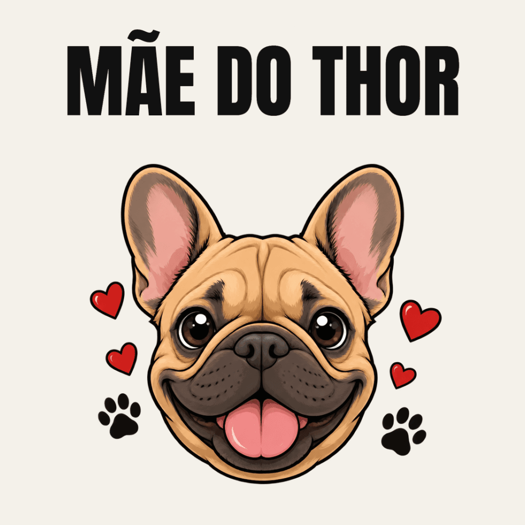 A estampa com a frase em letras grandes e o rosto do pet desenhado, foto 3 de 3